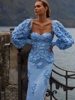 Alamour The Label Ginvra 3D Flower Dress Blue Size M /Au 10 for rent on The Volte - image 3