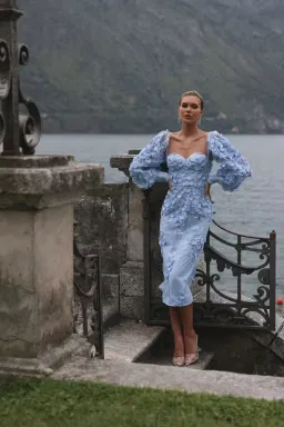 Alamour The Label Ginvra 3D Flower Dress Blue Size M /Au 10 for rent on The Volte - image 1