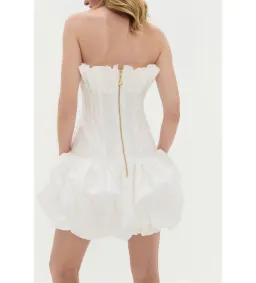 Aje Ivy Bubble Hem Dress Ivory Size 6 for rent on The Volte - image 2