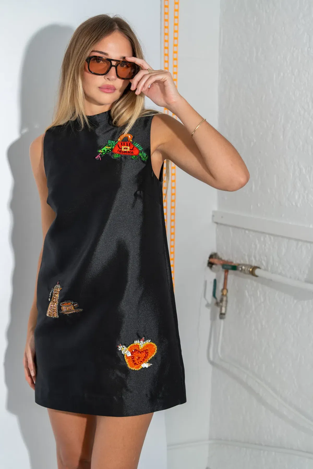 Alemais Ginger Embellished Mini Dress Black Size AU 14 - Image 3
