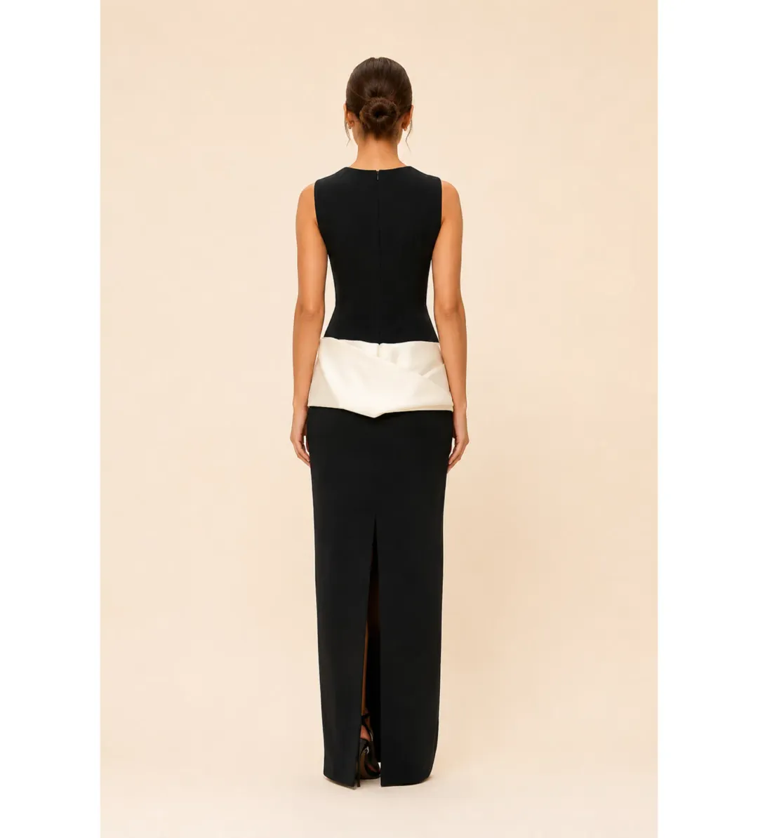 Rachel Gilbert Rikki Maxi Gown in Black/Ivory Size AU10 for rent on The Volte - main image