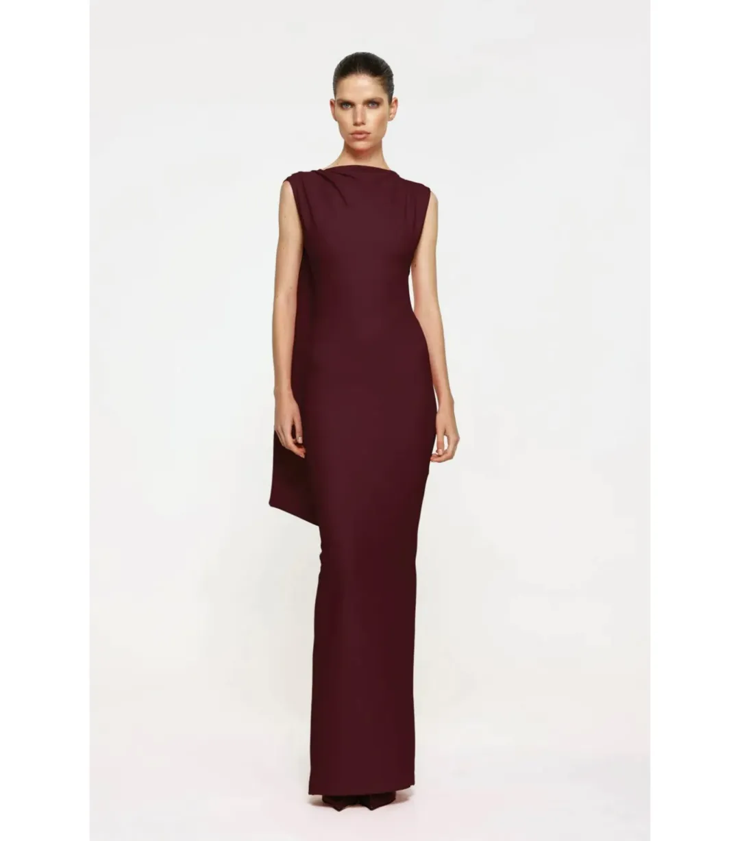 Effie Kats Audrey Maxi Gown in Wine Size AU 6 for rent on The Volte - main image