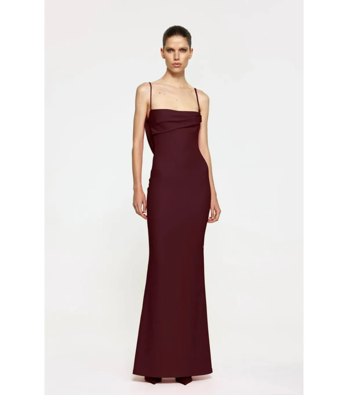 Effie Kats Havilland Maxi Gown in Wine Size AU 8 for rent on The Volte - main image