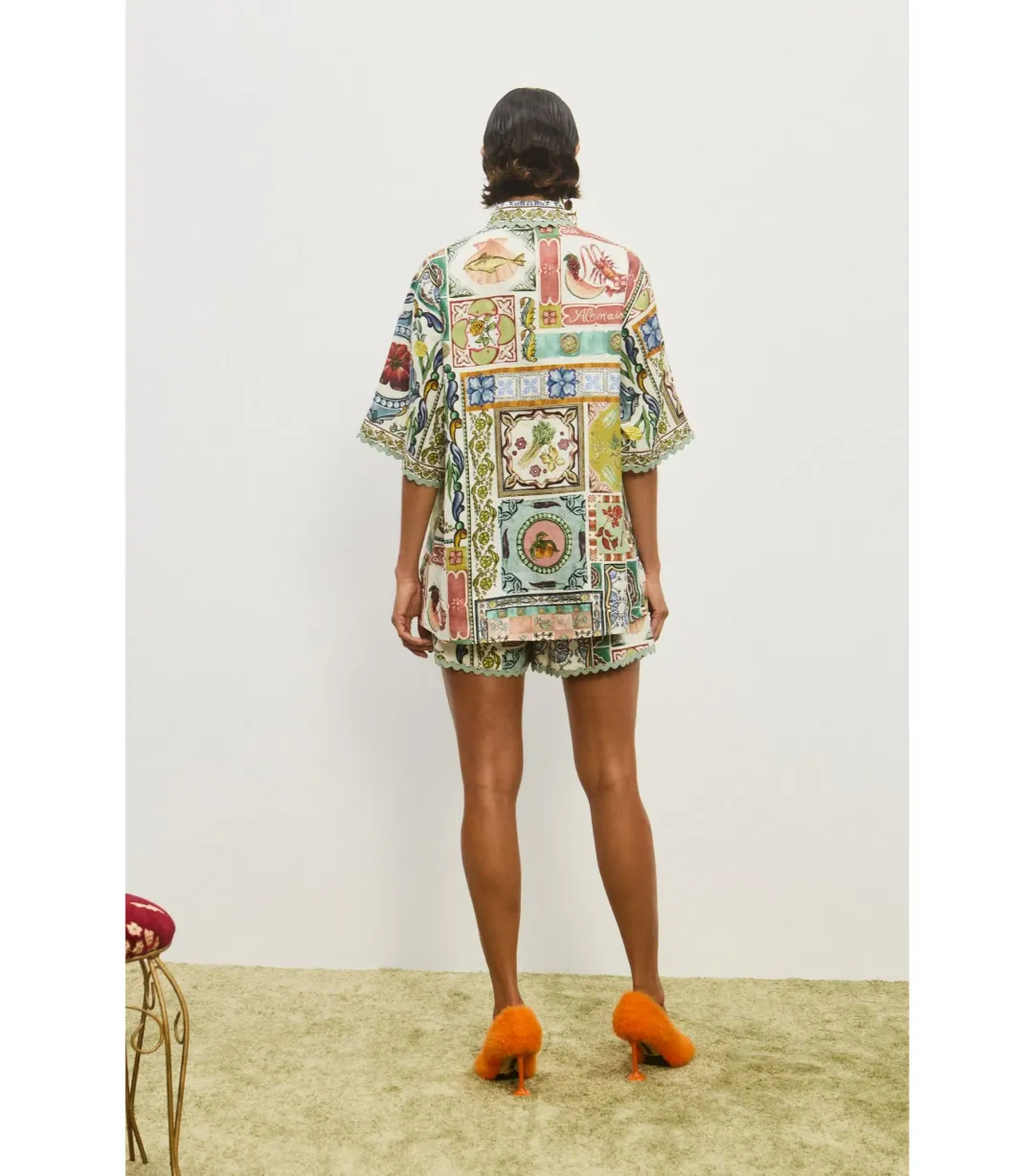 Alemais Tommasina Shirt Size AU 6 and Short Size AU 8 Set in Print for rent on The Volte - main image