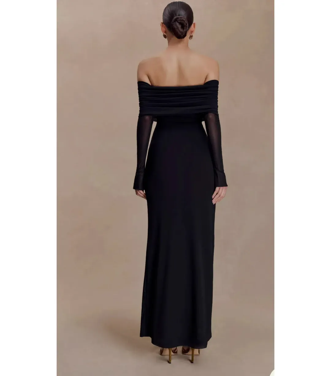 Meshki Josie Off Shoulder Maxi Dress Black Size AU 8 for rent on The Volte - main image