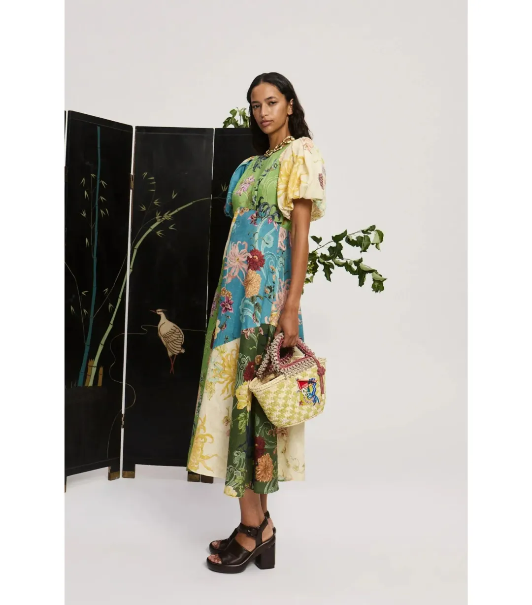 Alemais Avery Spliced Midi Dress Multi Size AU 10 for rent on The Volte - main image