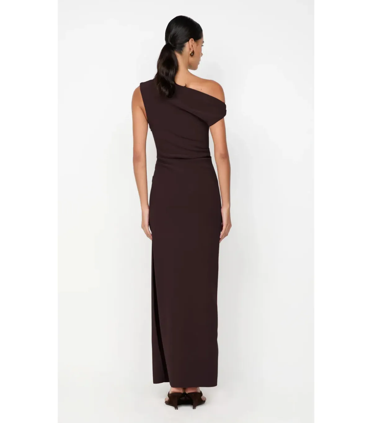 Bec & Bridge Leora Asym Maxi Dress in Dark Chocolate Size AU 12 - Image 5
