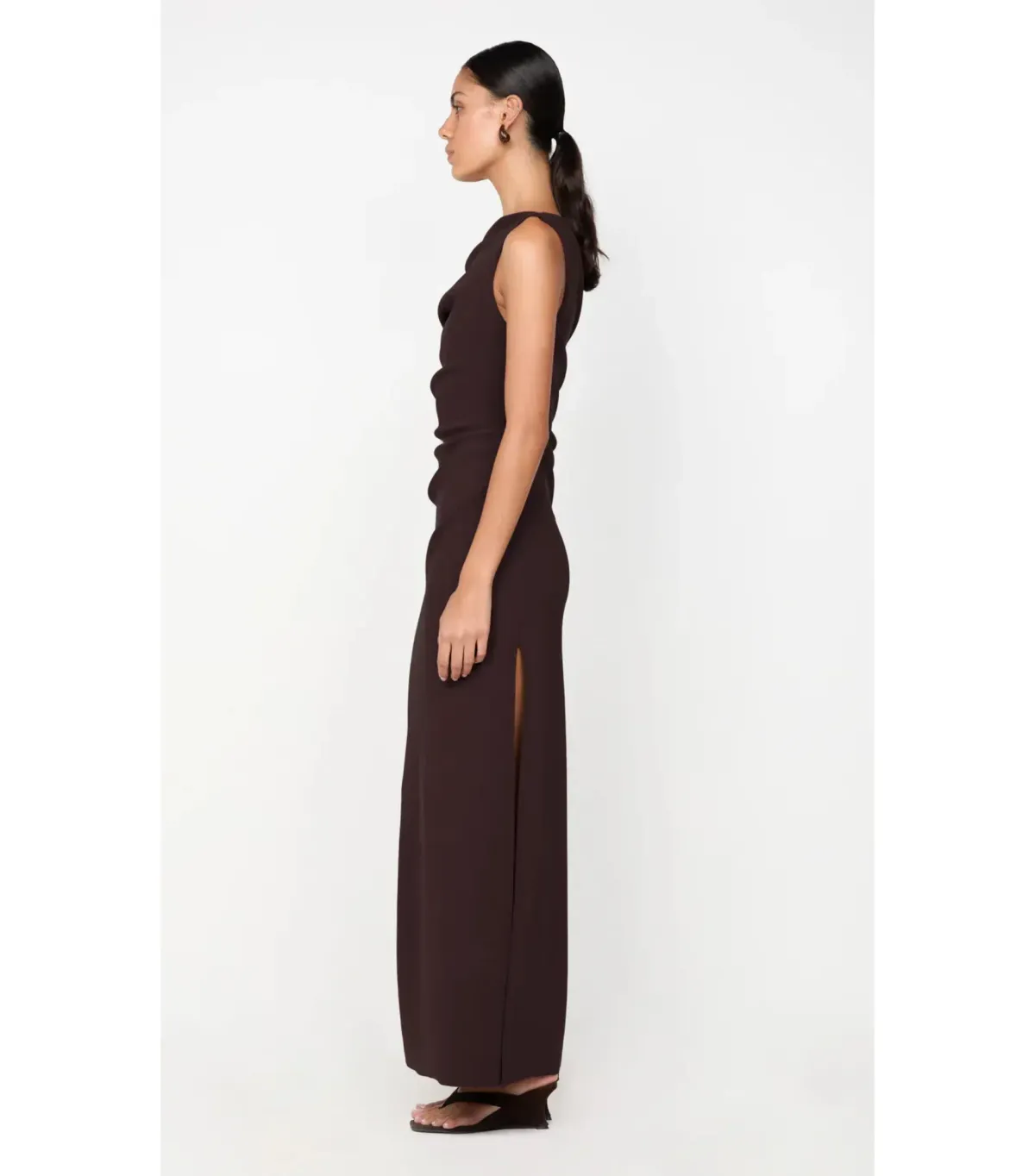 Bec & Bridge Leora Asym Maxi Dress in Dark Chocolate Size AU 12 - Image 3