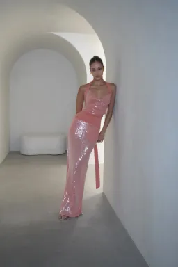 Deconduarte Lilou Maxi Dress in Coral Size AU 10 for rent on The Volte - image 4