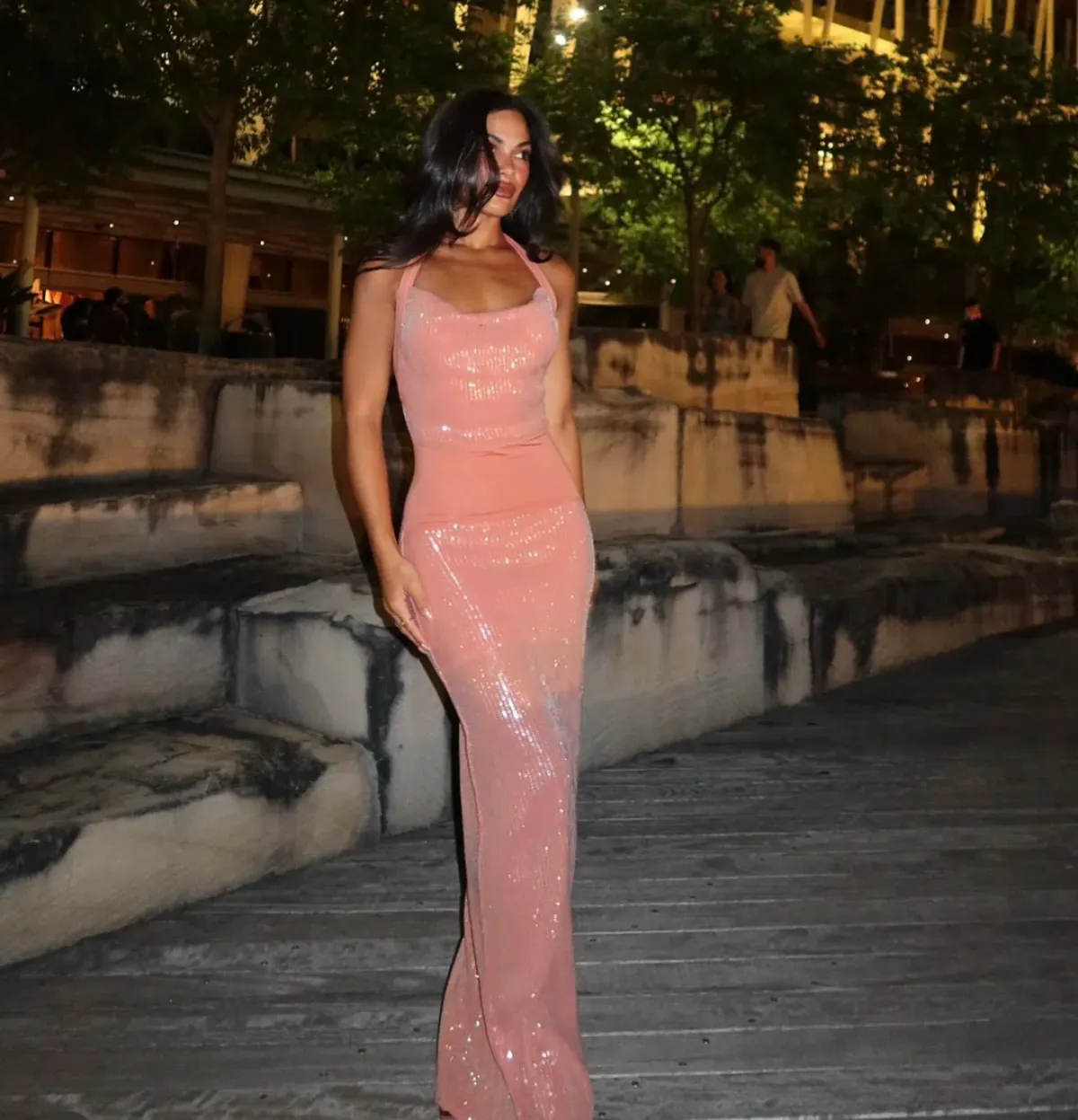 Deconduarte Lilou Maxi Dress in Coral Size AU 10 for rent on The Volte - main image