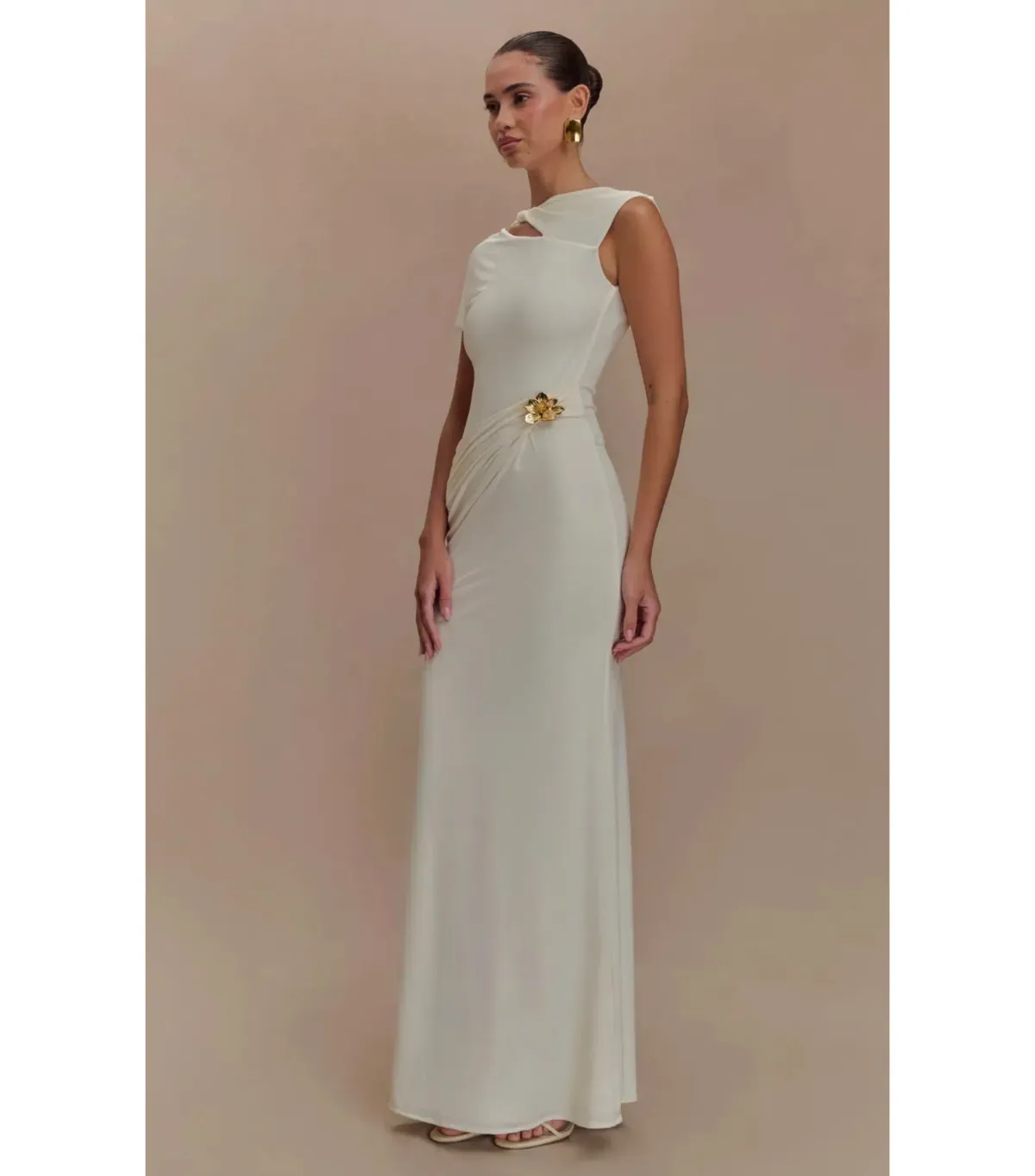 Meshki Kaida Slinky Maxi Dress Ivory Size S / AU 8 - Image 2