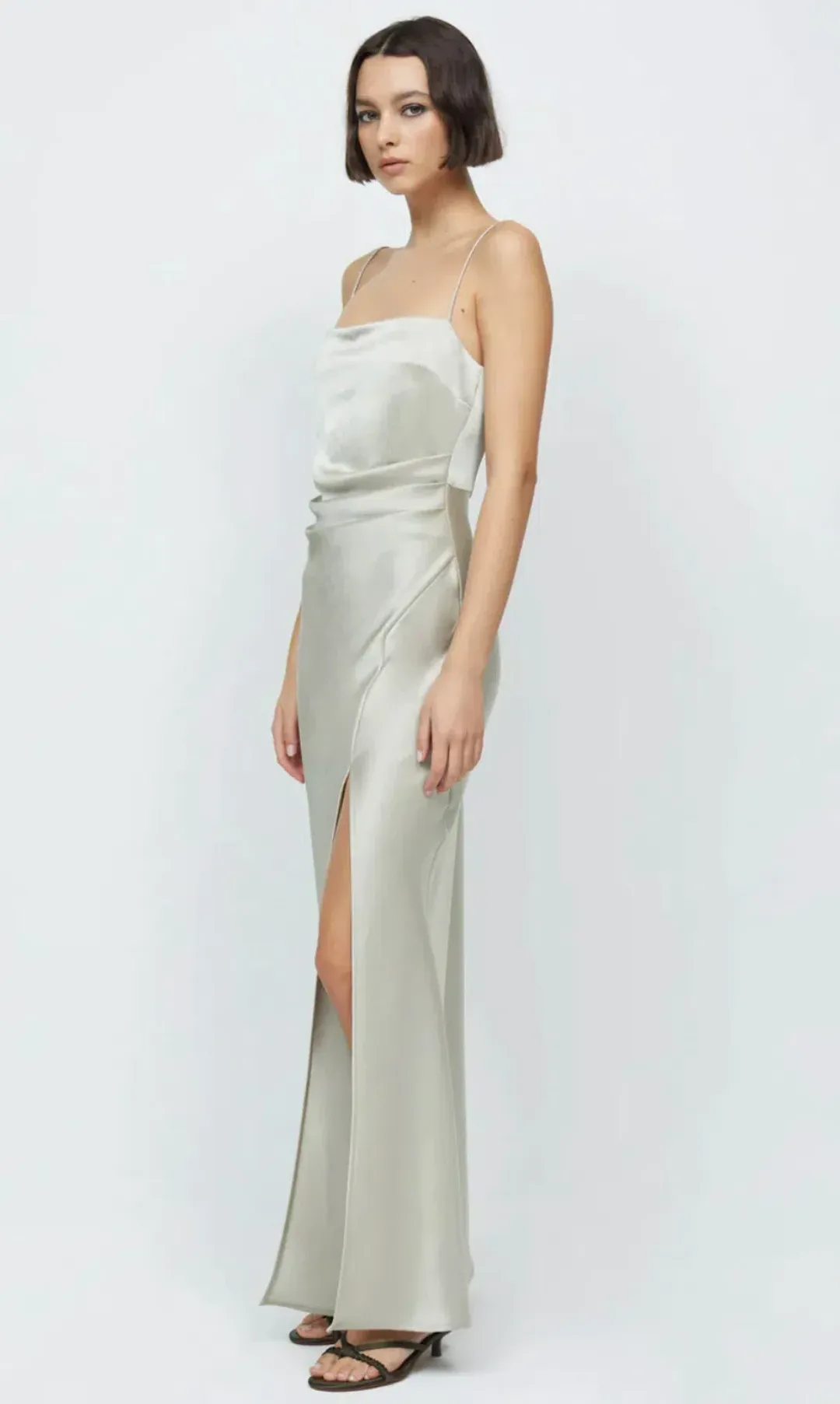 Bec + Bridge Nadia Maxi Ecru Gown Silver Size 8 for rent on The Volte - main image