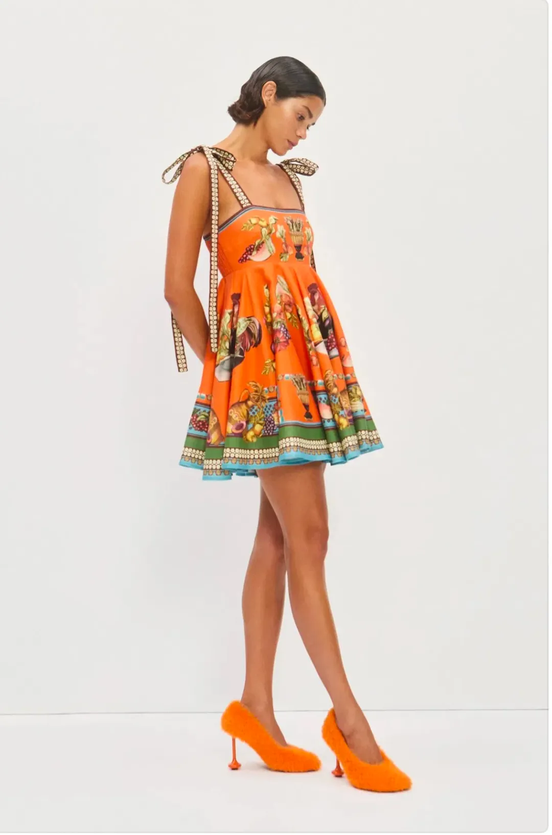 Alemais Rocco Mini Sundress Orange Size 10 for rent on The Volte - main image