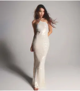 Rat & Boa Emmanuella Maxi Dress White Sequin Size M / AU 10 for rent on The Volte - image 5