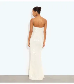 Rat & Boa Emmanuella Maxi Dress White Sequin Size M / AU 10 for rent on The Volte - image 4