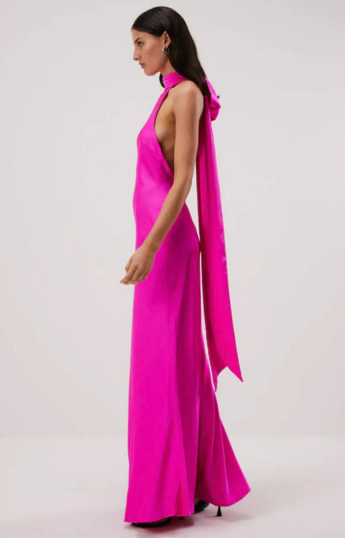 Misha Collection Evianna Satin Dress Hot Pink Size 8/S - Image 2