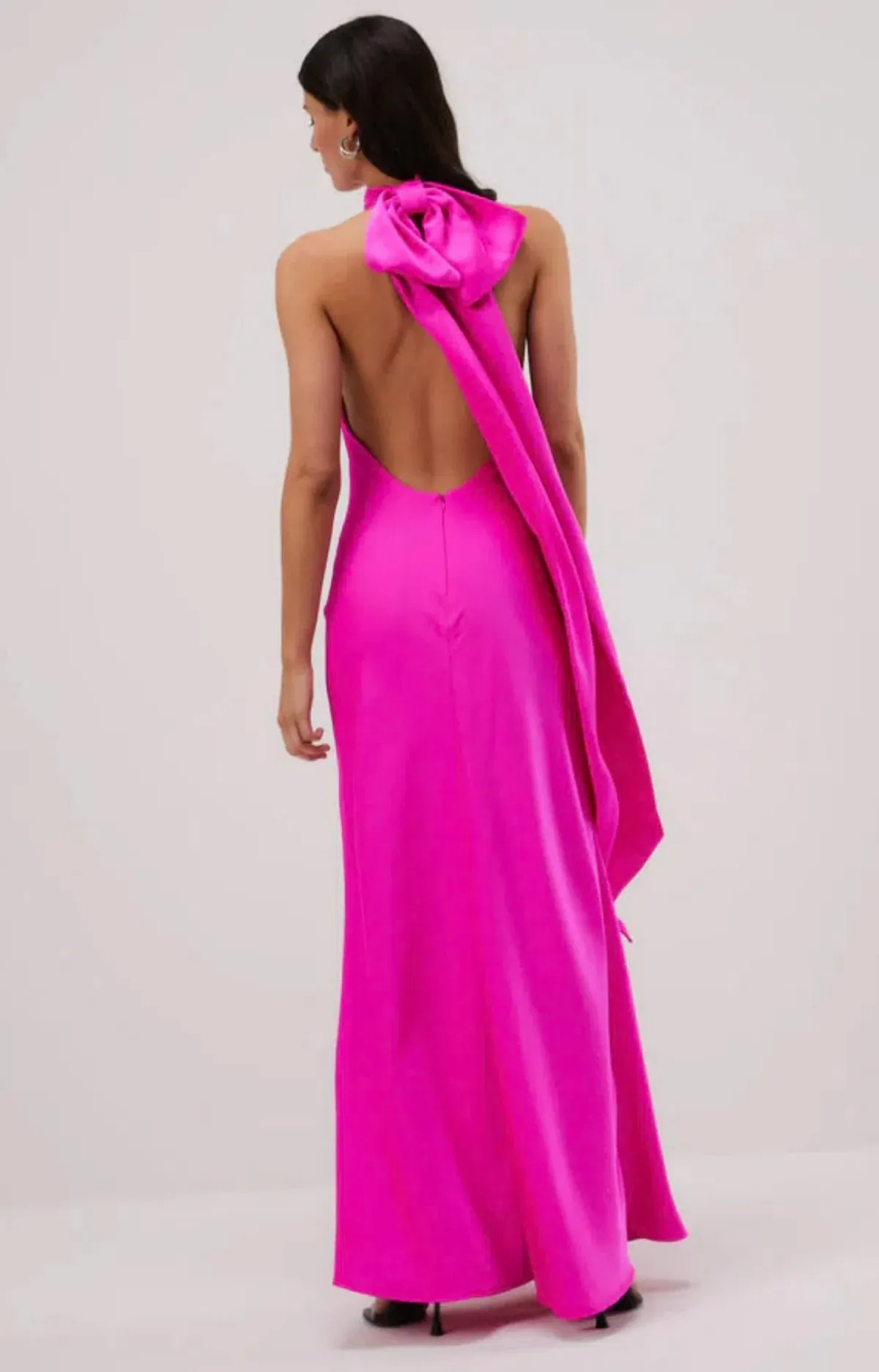 Misha Collection Evianna Satin Dress Hot Pink Size 8/S - Image 3
