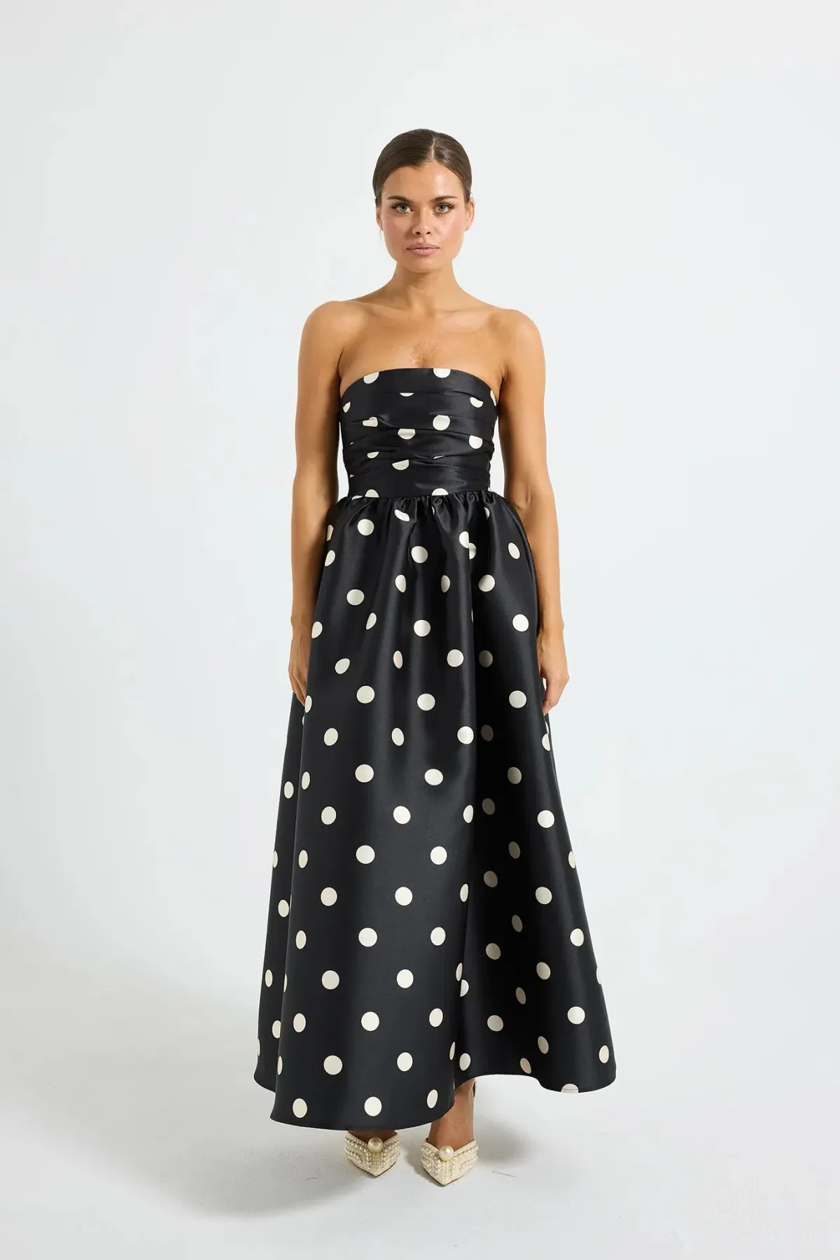 Pasduchas Dottie Strapless Midi Dress size 8 - Image 1