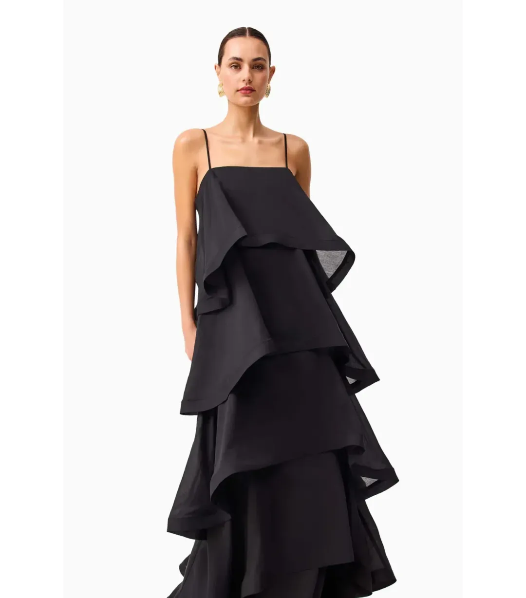 Elliatt Tilly Tiered Maxi Dress Black Size M / AU 10 for rent on The Volte - main image