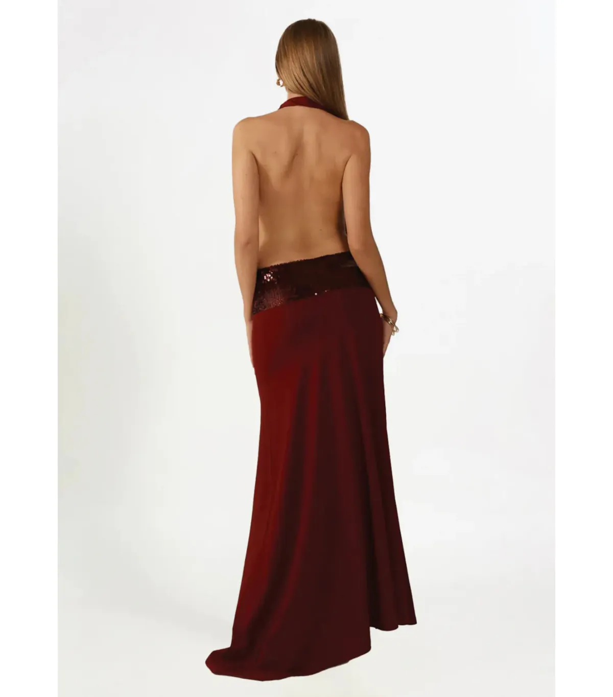 Ance Gria Adele Maxi Gown in Wine Size AU 8 - Image 3