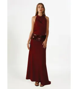 Ance Gria Adele Maxi Gown in Wine Size AU 8 for rent on The Volte - image 2