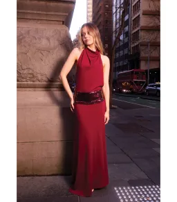 Ance Gria Adele Maxi Gown in Wine Size M / AU 10 for rent on The Volte - image 1