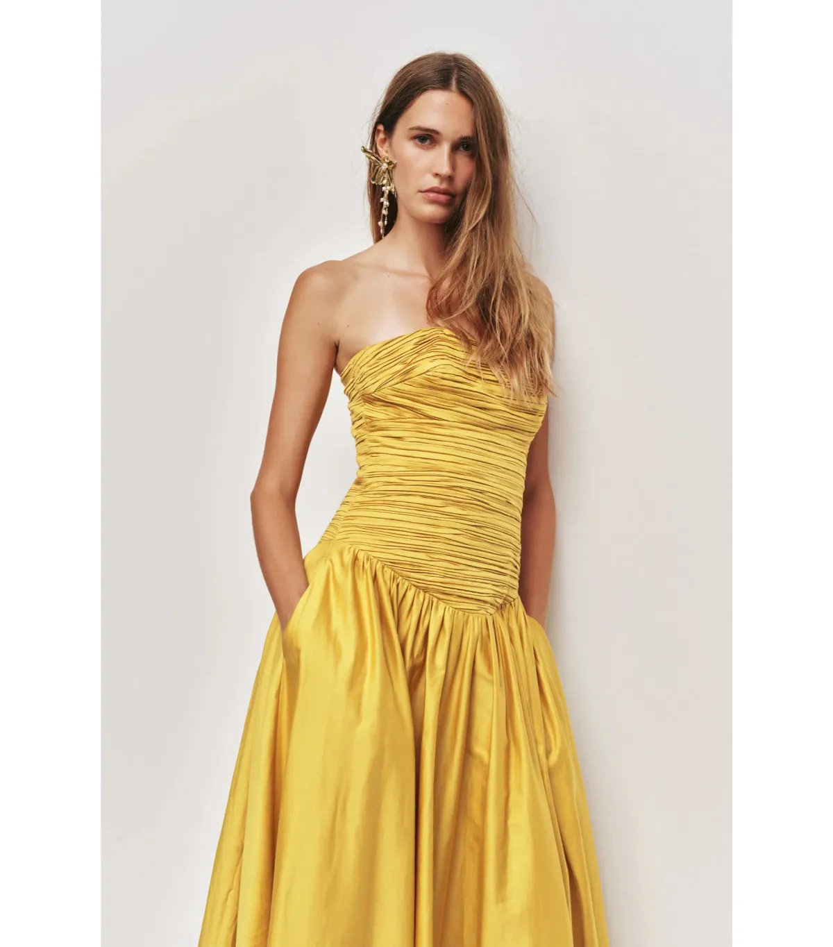 Aje Marigold Midi Dress in Chartreuse Size AU 6 - Image 2