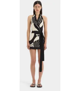 Sir The Label Realisme Wrap Halter Mini Dress Papier Print Size AU 8 for rent on The Volte - image 1
