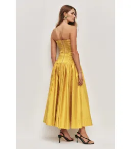 Aje Marigold Midi Dress in Chartreuse Size AU 8 for rent on The Volte - image 4