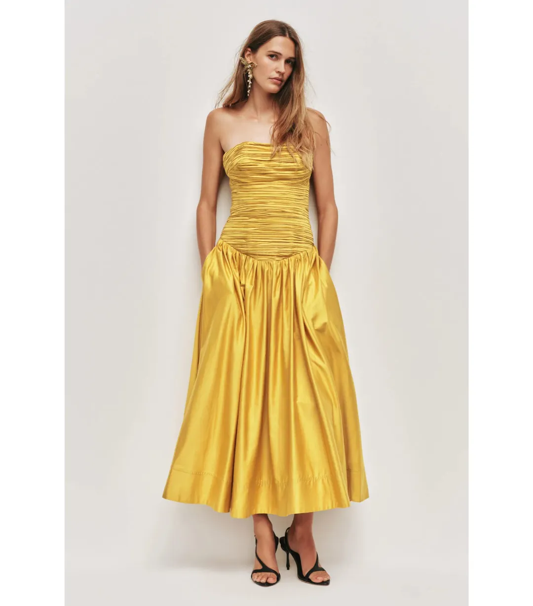 Aje Marigold Midi Dress in Chartreuse Size AU 8 for rent on The Volte - main image