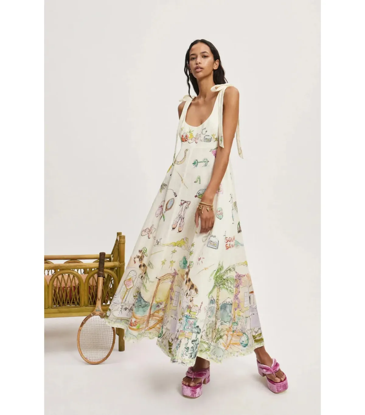 Alémais Anouk Ballet Midi Sundress Print Size AU 14 - Image 1