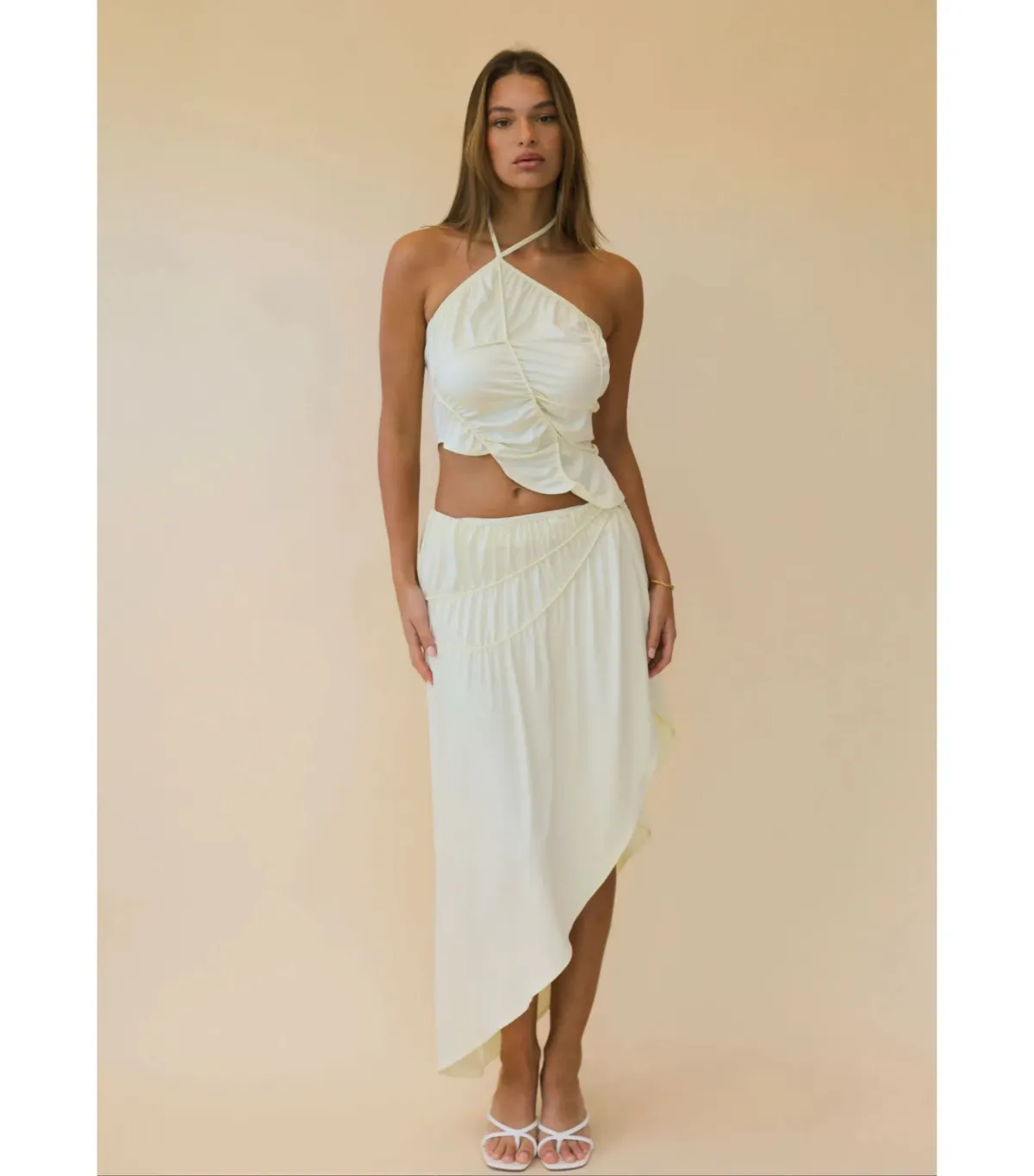 Koster Kulture Fleur Top and Skirt Set Yellow Size S / AU 8 for rent on The Volte - main image