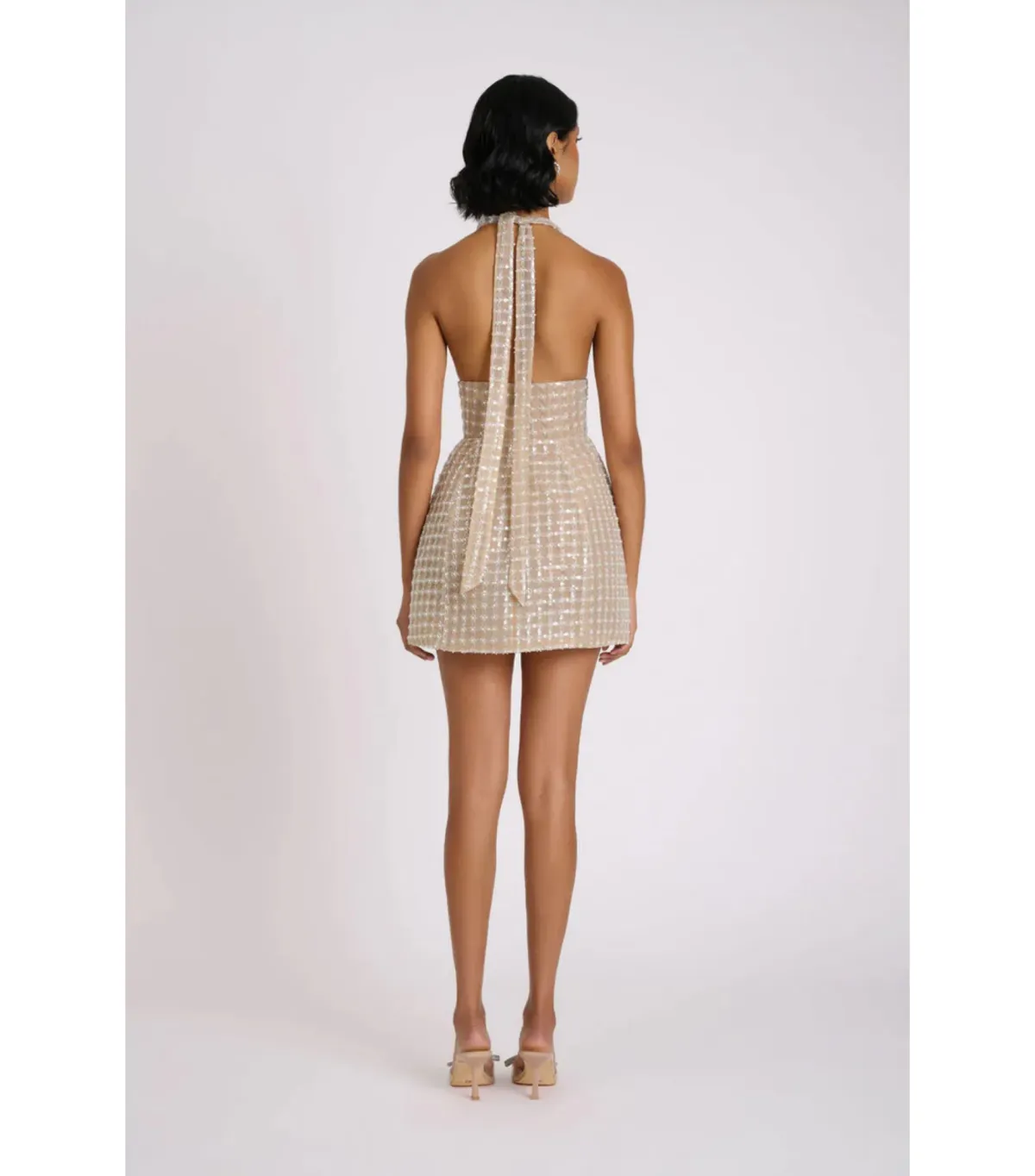 Eliya the Label Roberta Mini Dress Silver Size AU 8 - Image 3