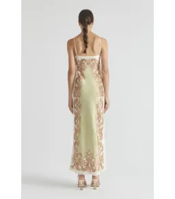Antipodean Torrent Side Split Midi Dress Green Print Size AU 8 for rent on The Volte - image 3