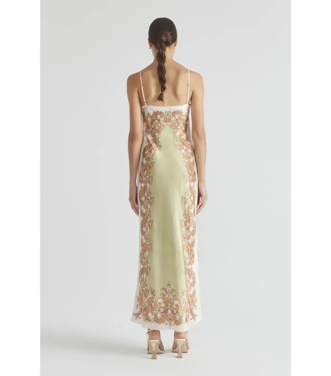 Antipodean Torrent Side Split Midi Dress Green Print Size AU 12 for rent on The Volte - main image