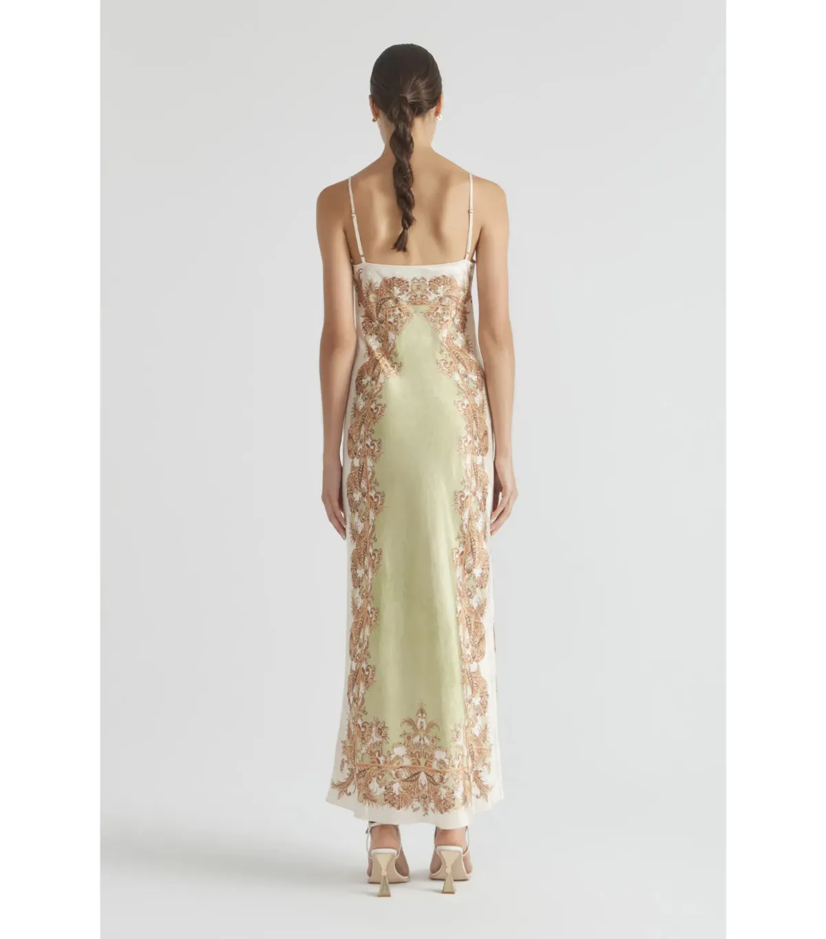Antipodean Torrent Side Split Midi Dress Green Print Size AU 12 - Image 3