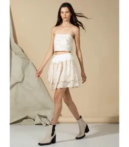 Orchid Top and Skirt Set White Size AU 10 for rent on The Volte - image 2