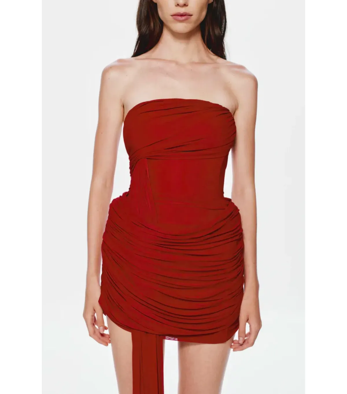 Misha The Ember Wrapped Mini Dress in Cherry Red XS / AU 6 - Image 5