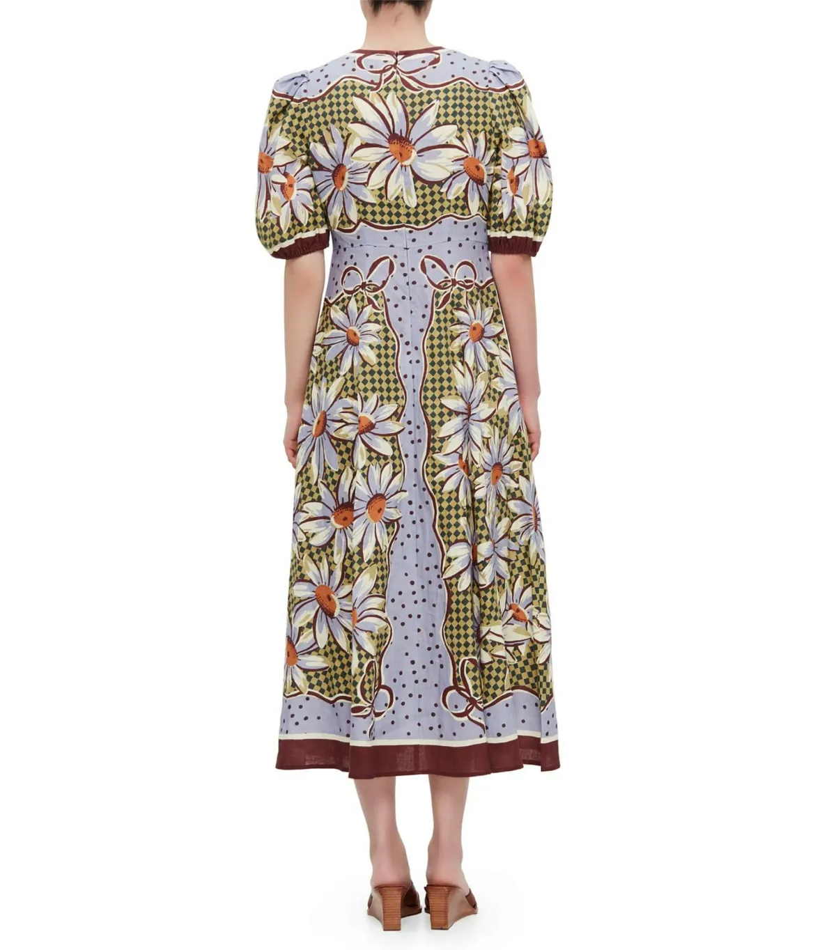 Alemais Daisy Linen Midi Dress Multi Size AU 12 - Image 2