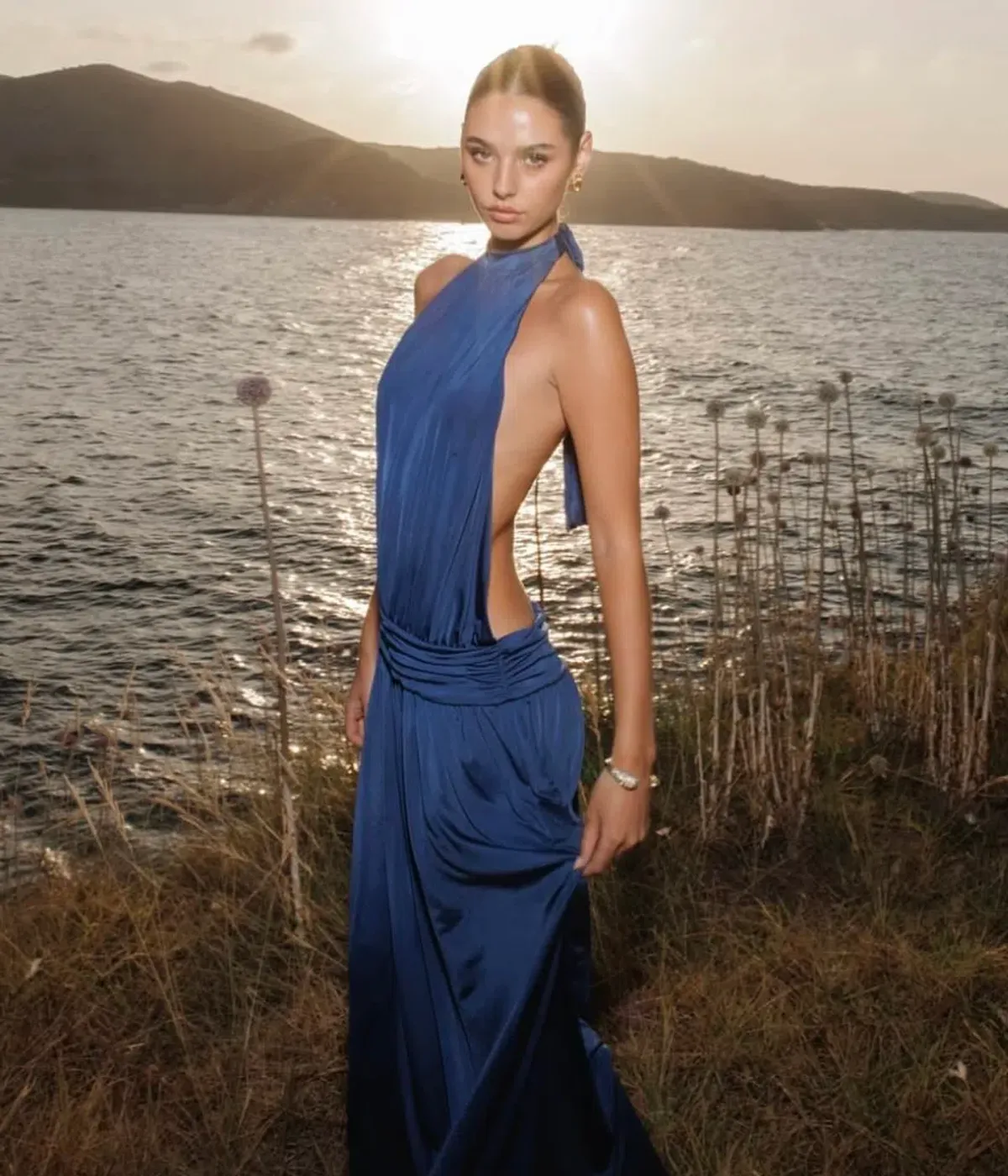 At First Sight Reef Dress Blue Size 8 - Image 1