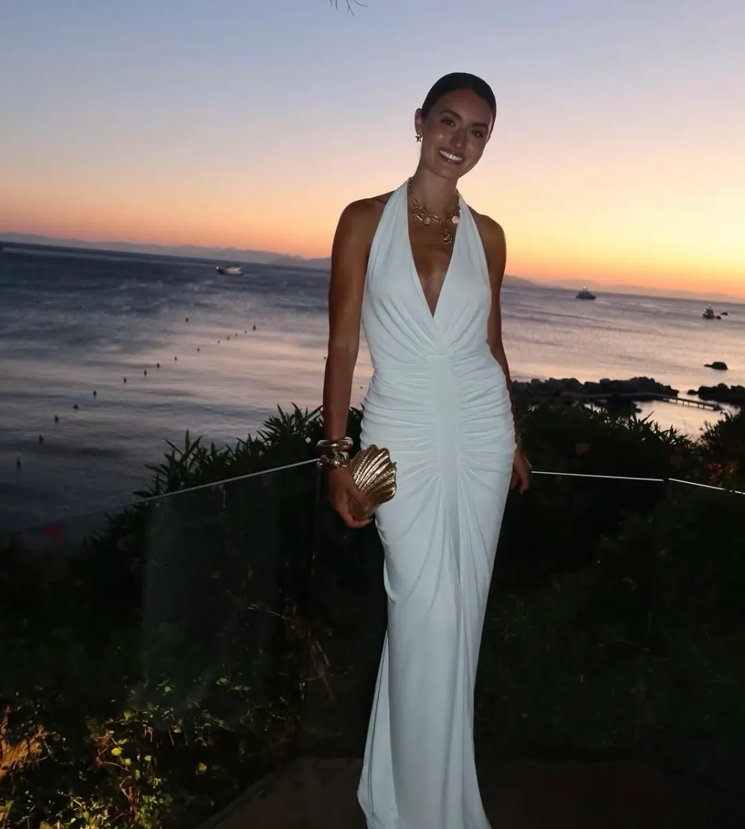 Misha The Venus Gathered Cupro Dress White S/ Au 8 for rent on The Volte - main image
