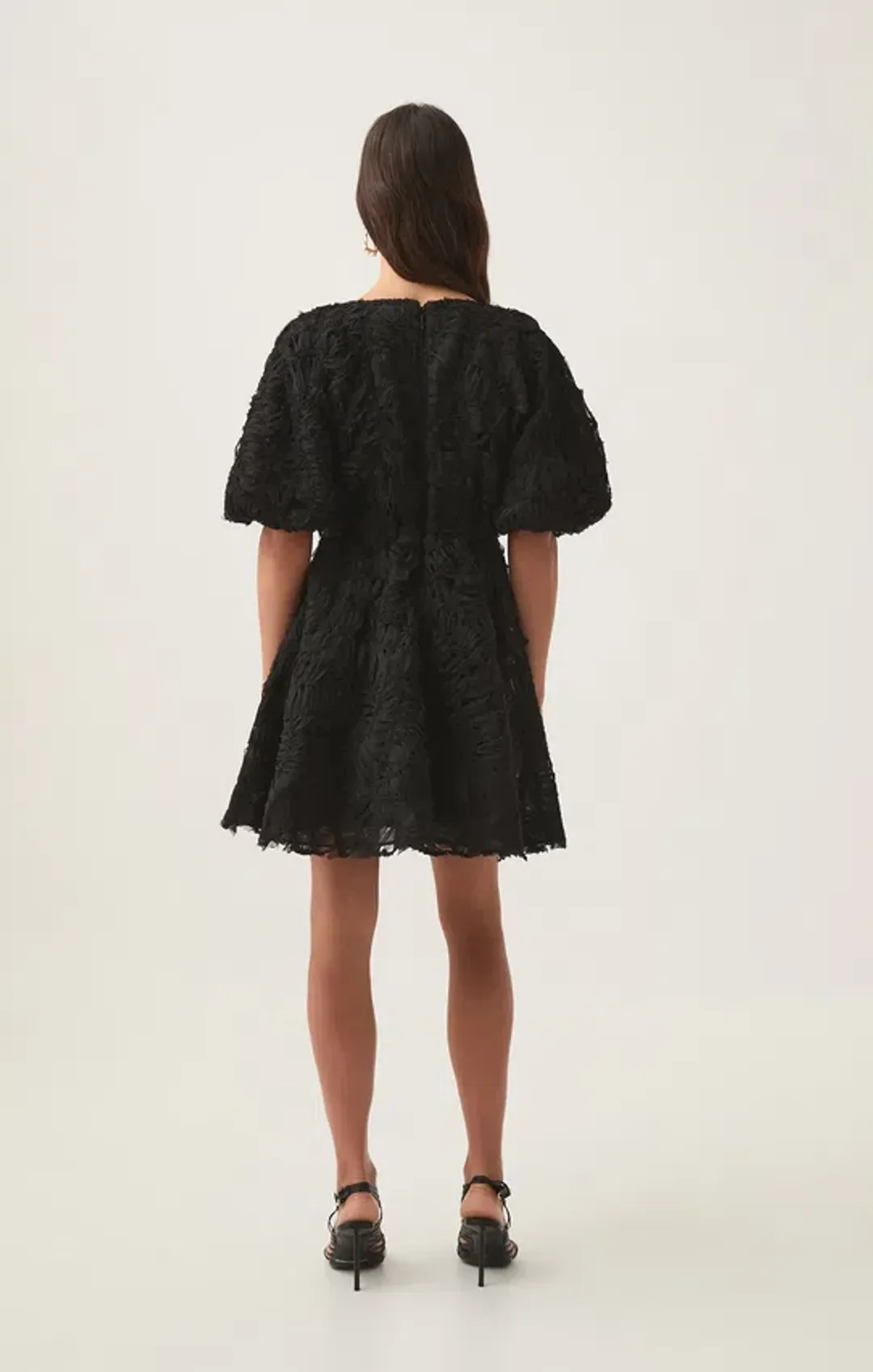 Aje Florential Mini Swing Dress Black Size 14 for rent on The Volte - main image