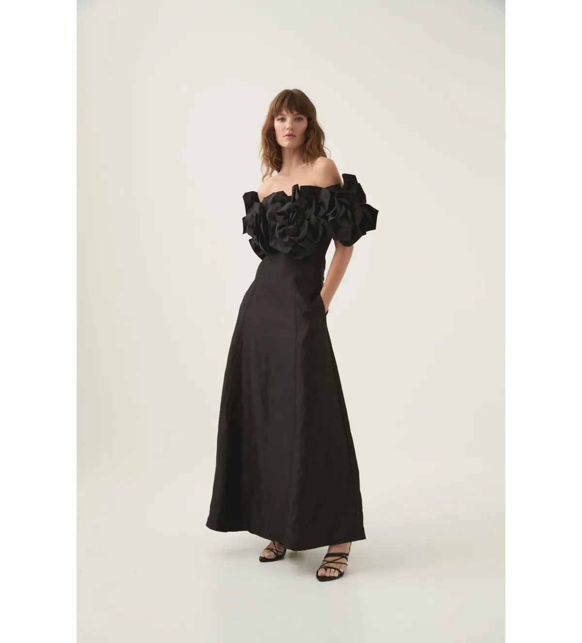 Aje Etta Midi Dress Black Size 14 for rent on The Volte - main image