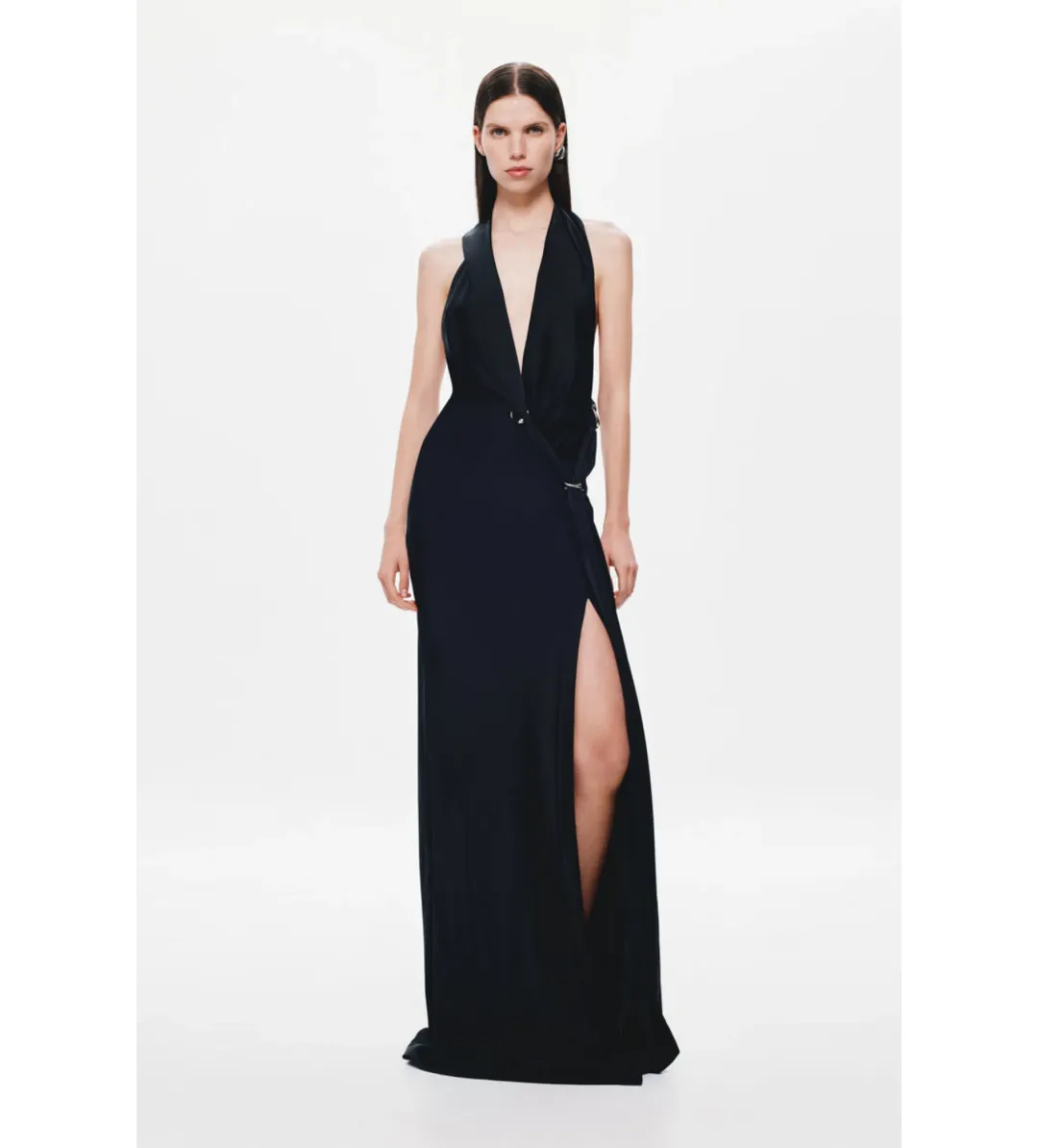MISHA The Harlow Satin Dress Black Size S/Au 8 for rent on The Volte - main image