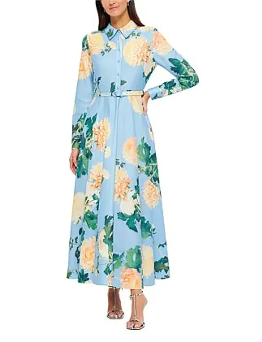 Leo Lin Zara Shirt Midi Dress Hydrangea Size 12 for rent on The Volte - main image