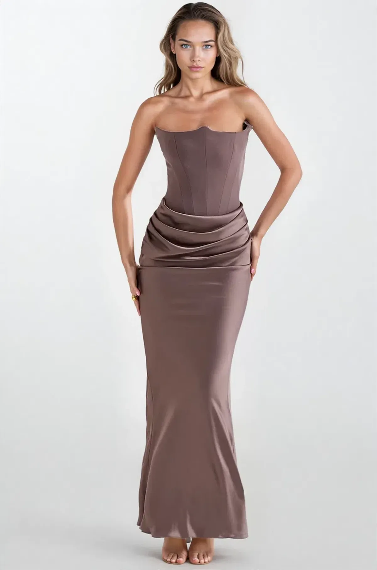 House of CB Persephone Corset Dress Smoke/pebble Grey Size 8 - Image 1