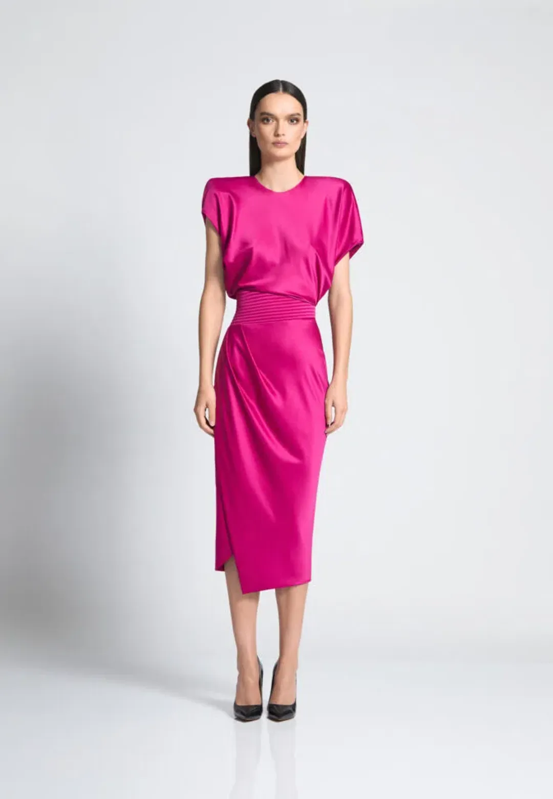 Zhivago Bondi Midi Dress Fuschia Size 12 for rent on The Volte - main image