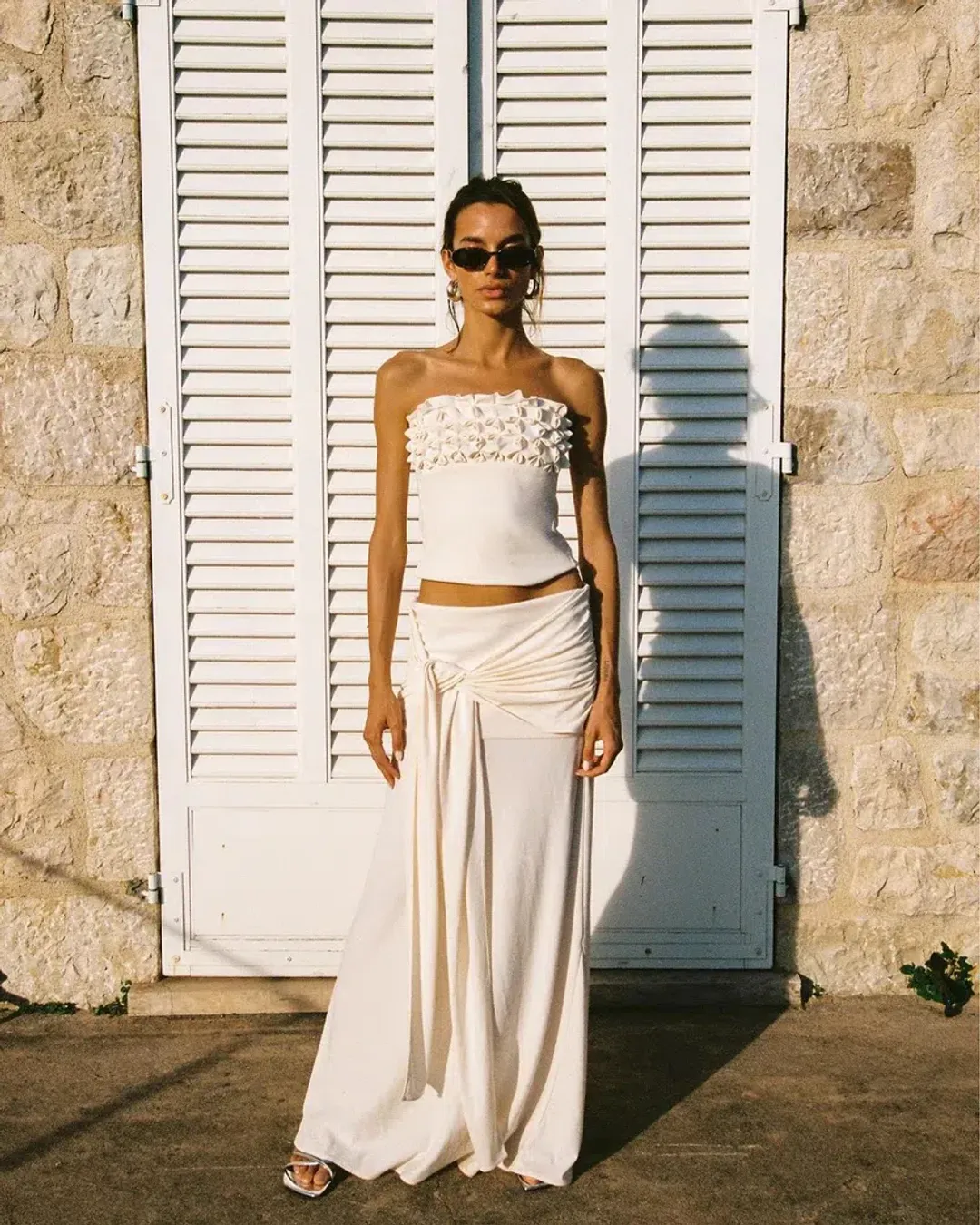 Ance Gria Jude Set Top and Skirt in Ivory Size S / AU 8 for rent on The Volte - main image