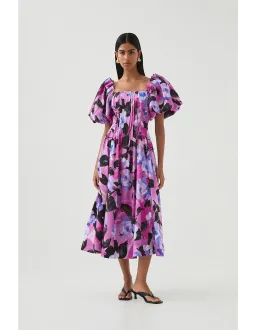 Aje Francesca Midi Dress Lilac Nights Size AU 10 for rent on The Volte - image 1