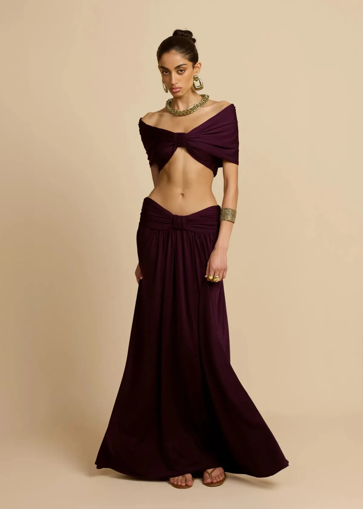 Arcina Ori Alessia Top And Skirt Set In Plum Size 8/ S - Image 3